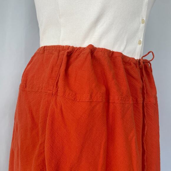 Boho Skirt Plus Size 2X Orange Solid Embroidered Pull On Lagenlook Y2K Fairy - Picture 6 of 13
